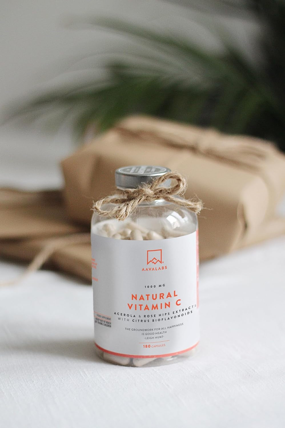 Vitamina C 1000 Mg - Vitamina C Natural - Con Flavonoides De Fruta Cítrica Y Acerola - Por Dosis Diaria (2 Cápsulas) - 180 Cápsulas De Vitamina C Pura Altamente Concentrada- Vegano Y Sin Gluten